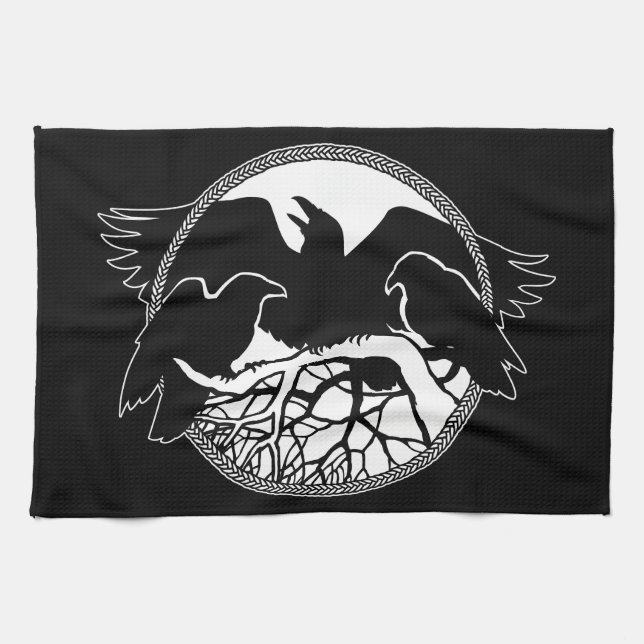 Toalla de baño Raven First Nations Raven Art Tea T (Horizontal)