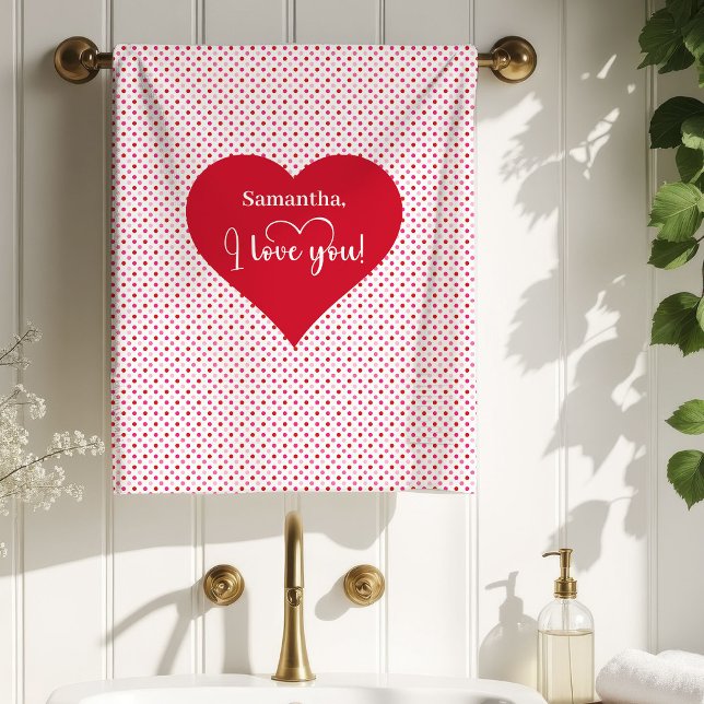 Toalla de baño romántica de San Valentín para rega (Romantic Valentine Bath Towel Gift for Wife)