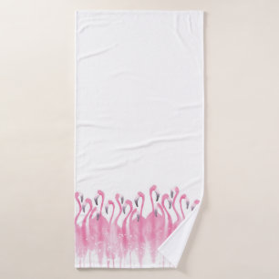 Toalla de baño rosada del flamenco