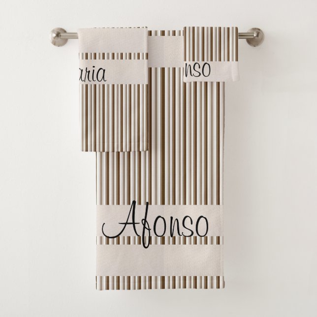 Toalla de baño Set Brown Stripe (In situ)