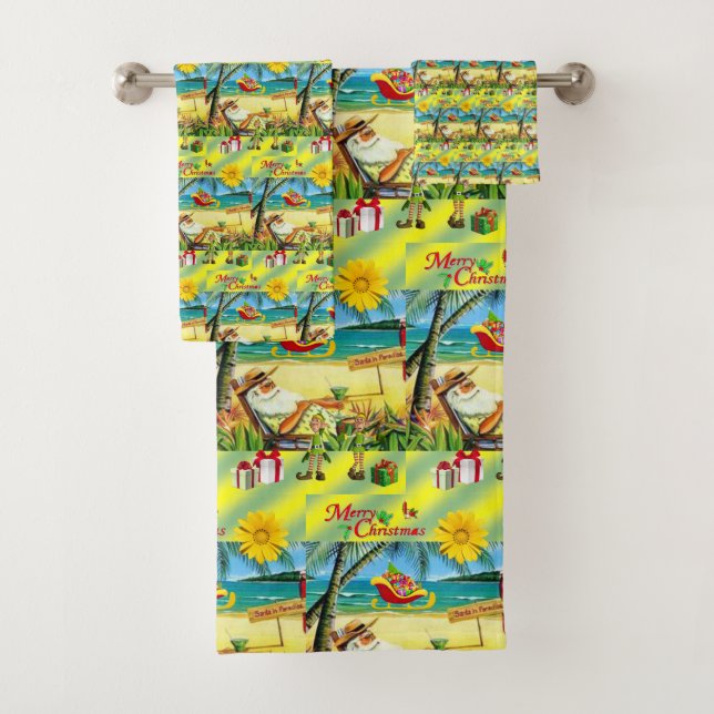 Toalla de baño Set de Navidades Beach Bum Santa (In situ)
