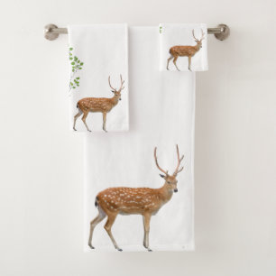 Toalla de baño set Deer Doe Buck Woodland Hunting