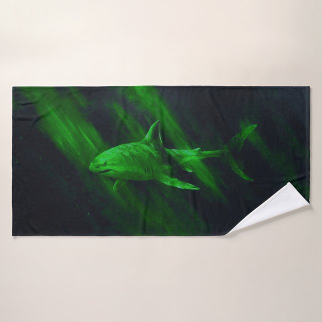 Toalla de baño Shark Green 30 X 60 (Toalla de baño)