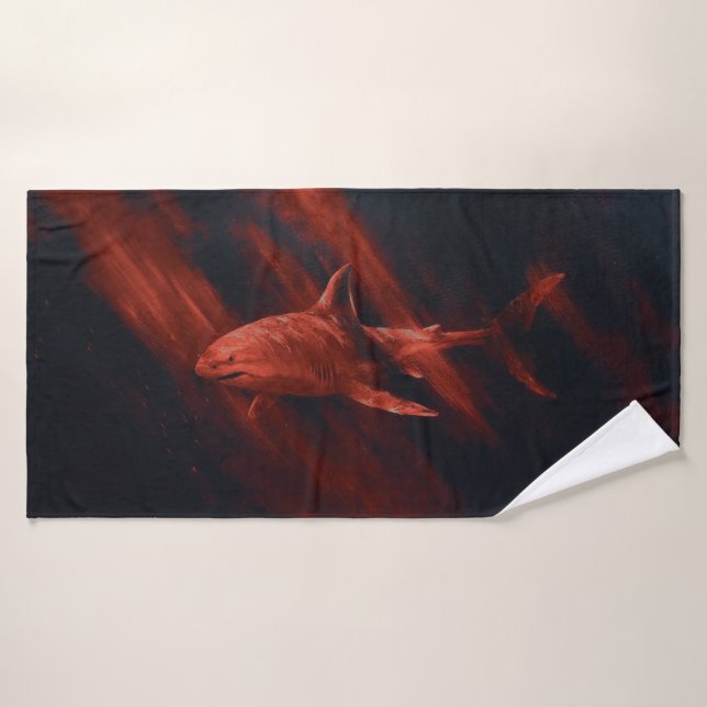 Toalla de baño Shark Rojo 30 X 60 (Toalla de baño)