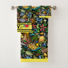 Toalla de baño tropical ALOHA