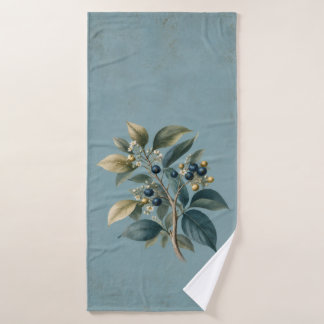 Toalla de baño Vintage Blue Berry & Leaf