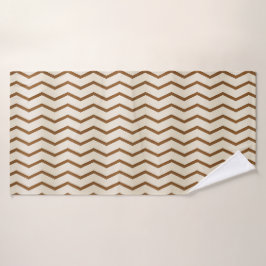 Toalla de baño Zigzag beige y marrón
