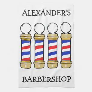 Toalla de bar Barbershop Barber Poles Personaliza