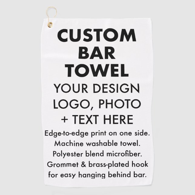 Toalla de bar personalizada personalizado con ganc (Anverso)
