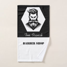 Toalla de barbero negra y blanca para salón de bar
