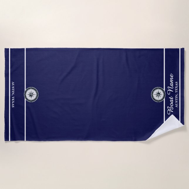 Toalla de barco azul de la marina (Anverso)