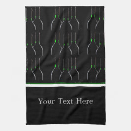 Toalla de barra de vino negra y verde o toalla de 