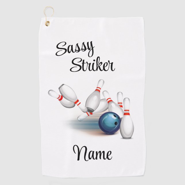Toalla de bolera personalizada de Sassy Strike (Anverso)