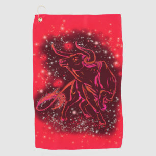 Toalla De Bull Golf Corriendo En La Noche Red Star