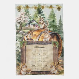 Toalla De Calendario 2025 Cute Chipmunks