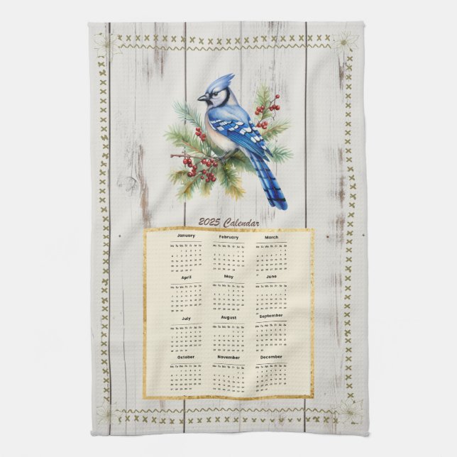 Toalla de calendario 2025 para Bluejay (Vertical)