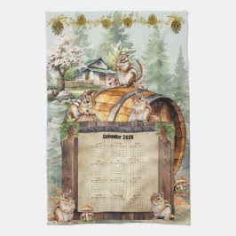 Toalla de calendario 2026 Ardillas lindas