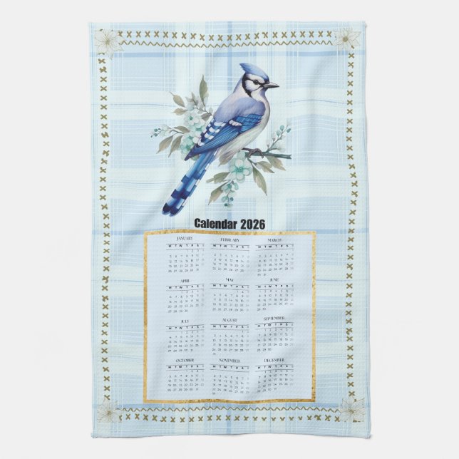 Toalla de calendario 2026 Bluejay 2 (Vertical)