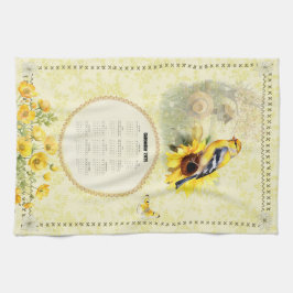 Toalla de calendario 2026 Yellow Goldfinch
