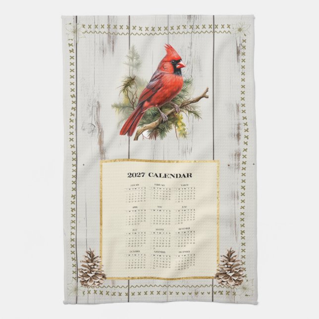 Toalla de calendario 2027 Cardenal (Vertical)