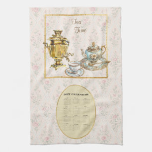 Toalla de calendario 2027 Hora del té o mensaje pe