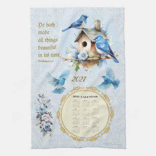 Toalla de calendario 2027 Pájaros Azules Eclesiast