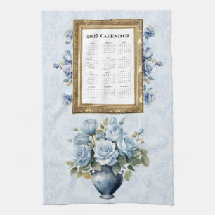 Toalla de calendario 2027 Rosa Azul Toalla de coci