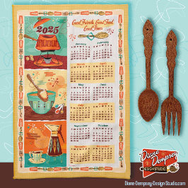 Toalla de calendario de cocina moderna de mediados