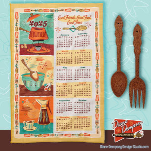 Toalla de calendario de cocina moderna de mediados