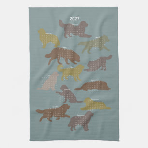 toalla de calendario de perro de Terranova de año