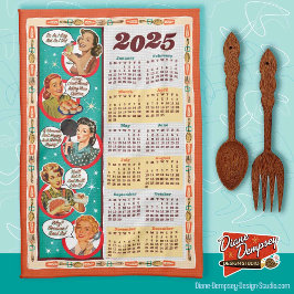 Toalla de calendario de retro de ama de casa de me