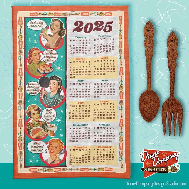 Toalla de calendario de retro de ama de casa de me (Subido por el creador)