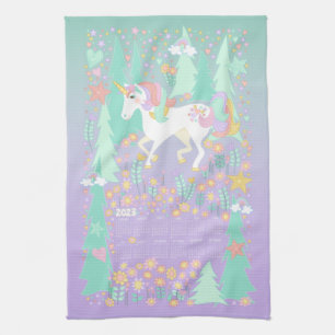 Toalla de calendario de unicornio