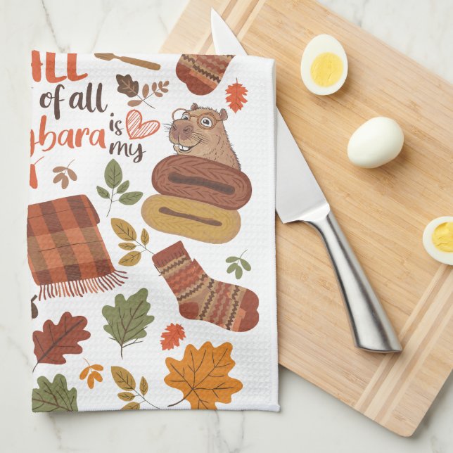 Toalla de Capibara de Caída Vintage (Doblado Cuarto)