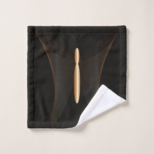 Toalla de cara elegante con mariposa dorada  (Toallita)