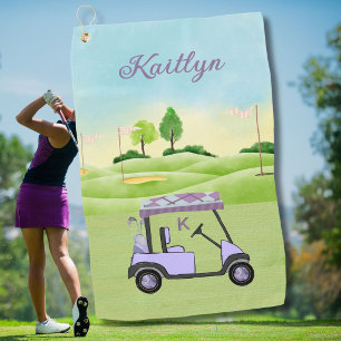 Toalla de Cartro de Golf Lavanda Púrpura con Monog