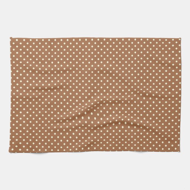 Toalla de cocina 16x24 puntos Crema marrón oscuro (Horizontal)