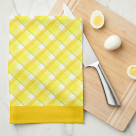 Toalla de cocina a cuadros amarillos laterales con