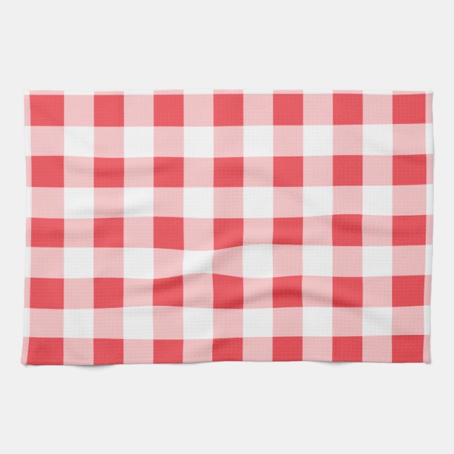 Toalla de Cocina a Cuadros Rosados (Horizontal)