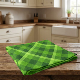 Toalla de cocina a cuadros verde árbol hermoso