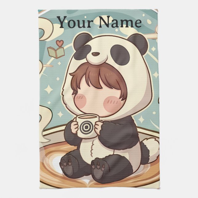Toalla de cocina absorbente Panda Brew (Vertical)