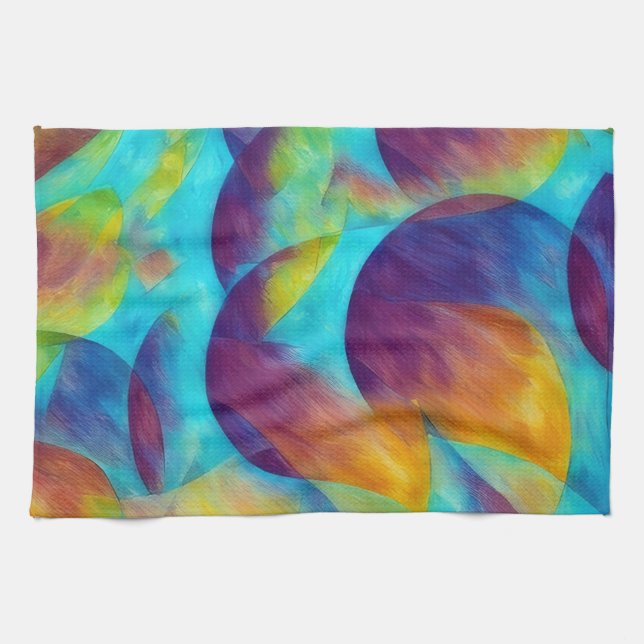 Toalla de cocina abstracta artística Beachy Bubble (Horizontal)