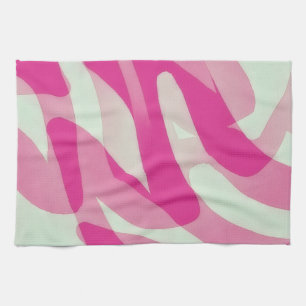 Toalla de cocina abstracta rosa artística