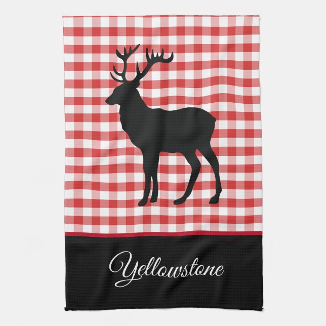 Toalla de cocina-Alce de Yellowstone (Vertical)