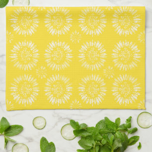 Toalla de cocina amarilla de sol radiante