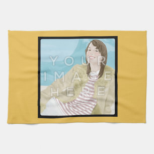 Toalla de cocina amarilla personalizada foto de