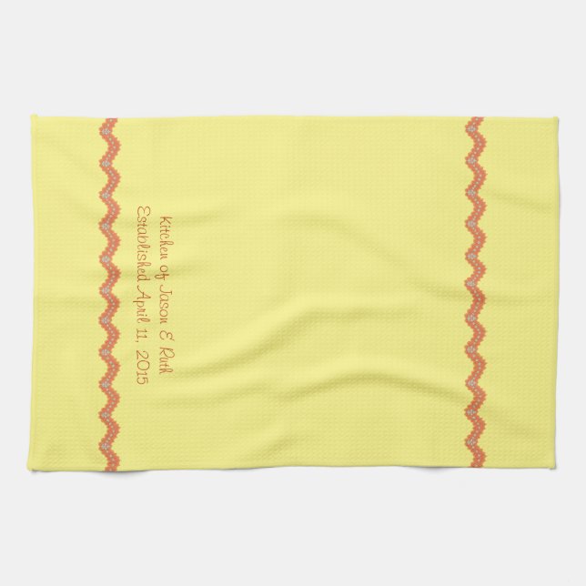 Toalla de cocina amarillo-naranja del té del (Horizontal)