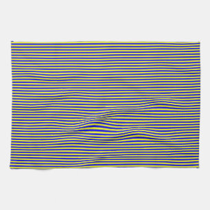 Toalla de cocina - amarillo y azul - franjas