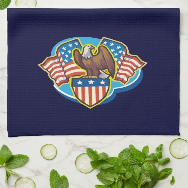 Toalla de cocina americana de águila (Doblado)