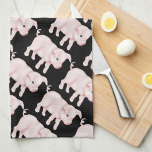 Toalla de cocina animal de personalizado de cerdo